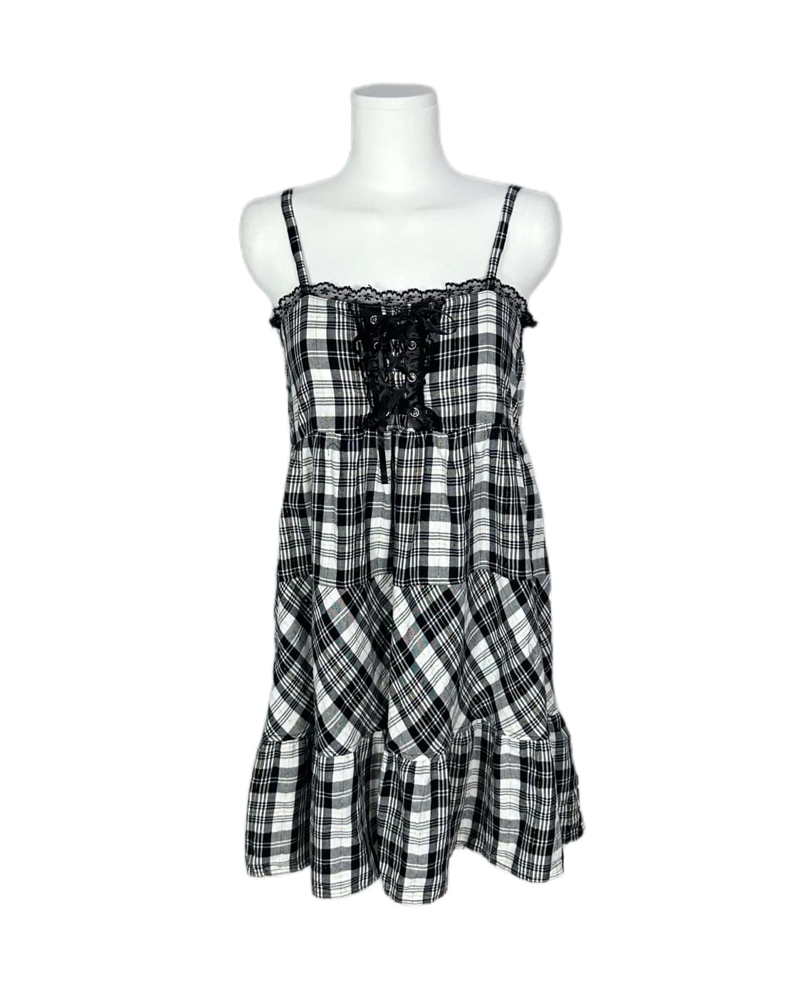 glitter check corset lace 상품이미지2