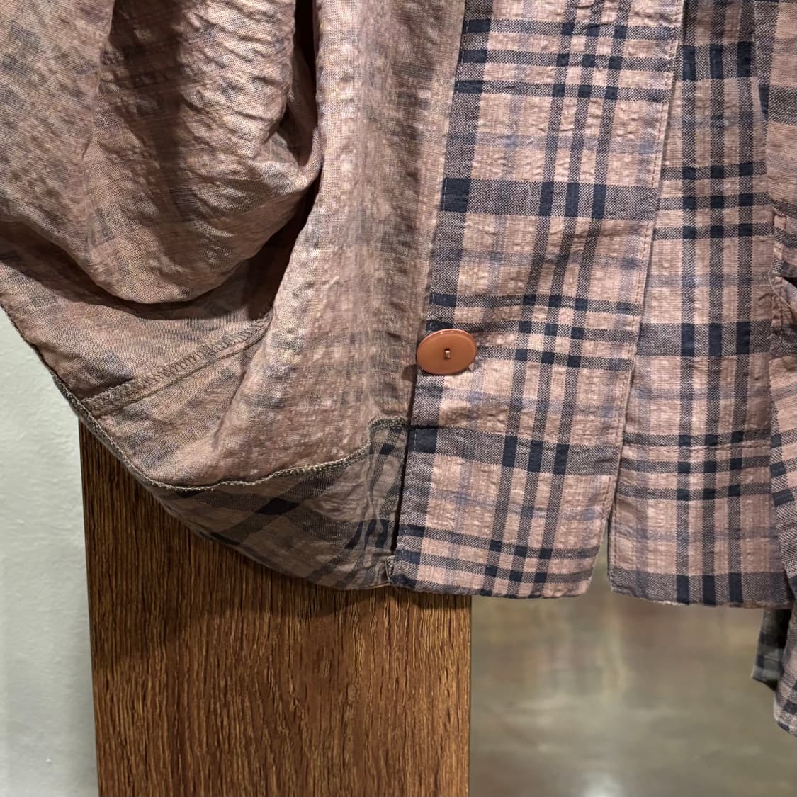 일본 빈티지 체크 벌룬 셔링 포켓 포인트 언발 롱 원피스 상품이미지7