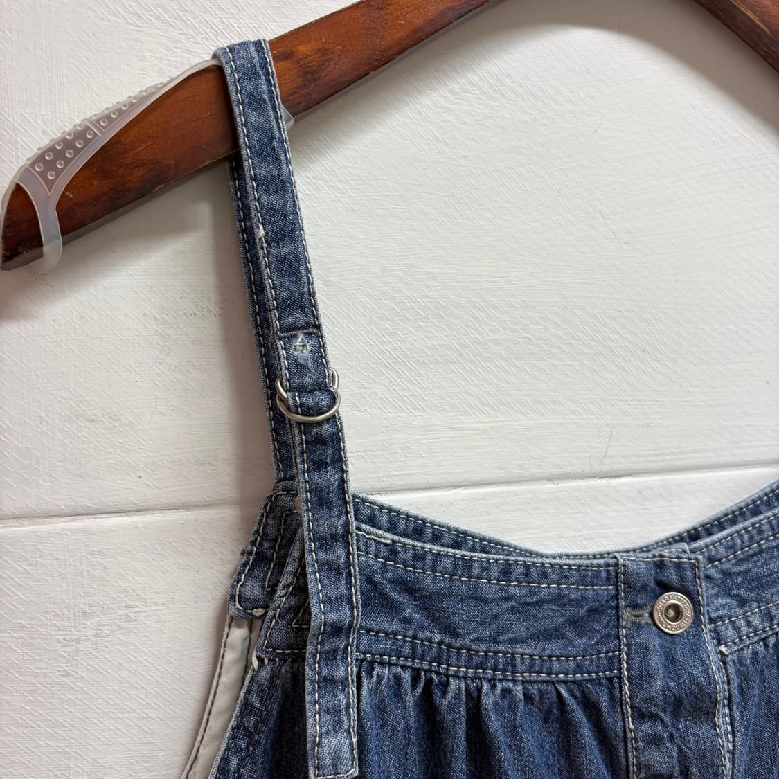 데님 모리걸 청멜빵 포켓 미디 원피스  JPN 상품이미지3