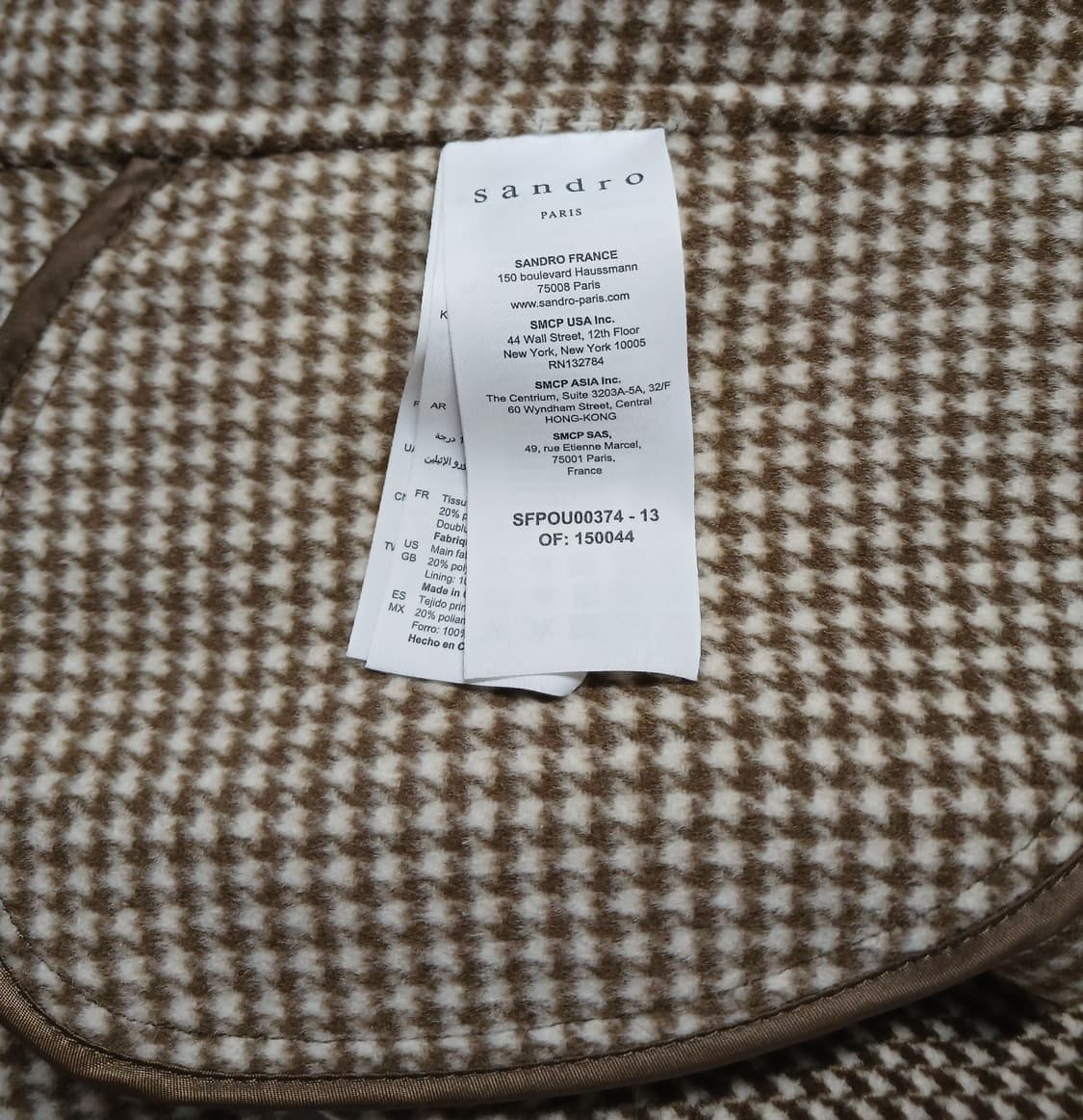 산드로 sandro 하운드투스 체크  벨트 자켓 상품이미지9