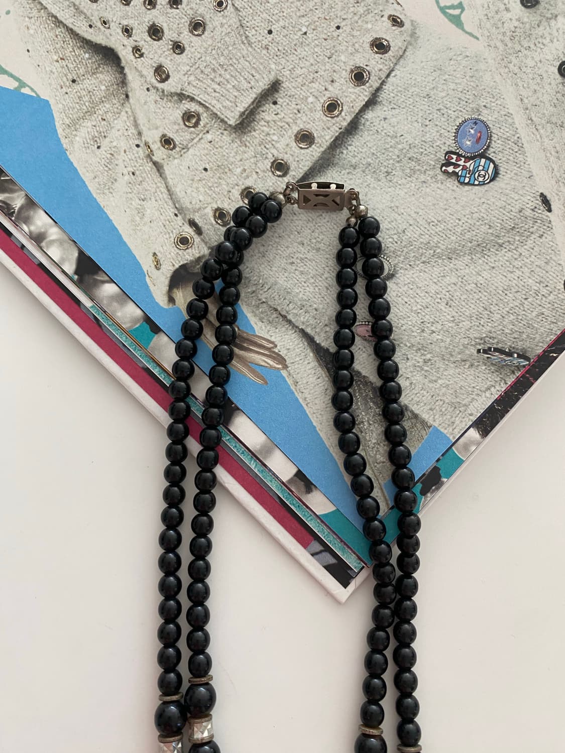 빈티지 더블라인 블랙 비즈 목걸이 상품이미지4