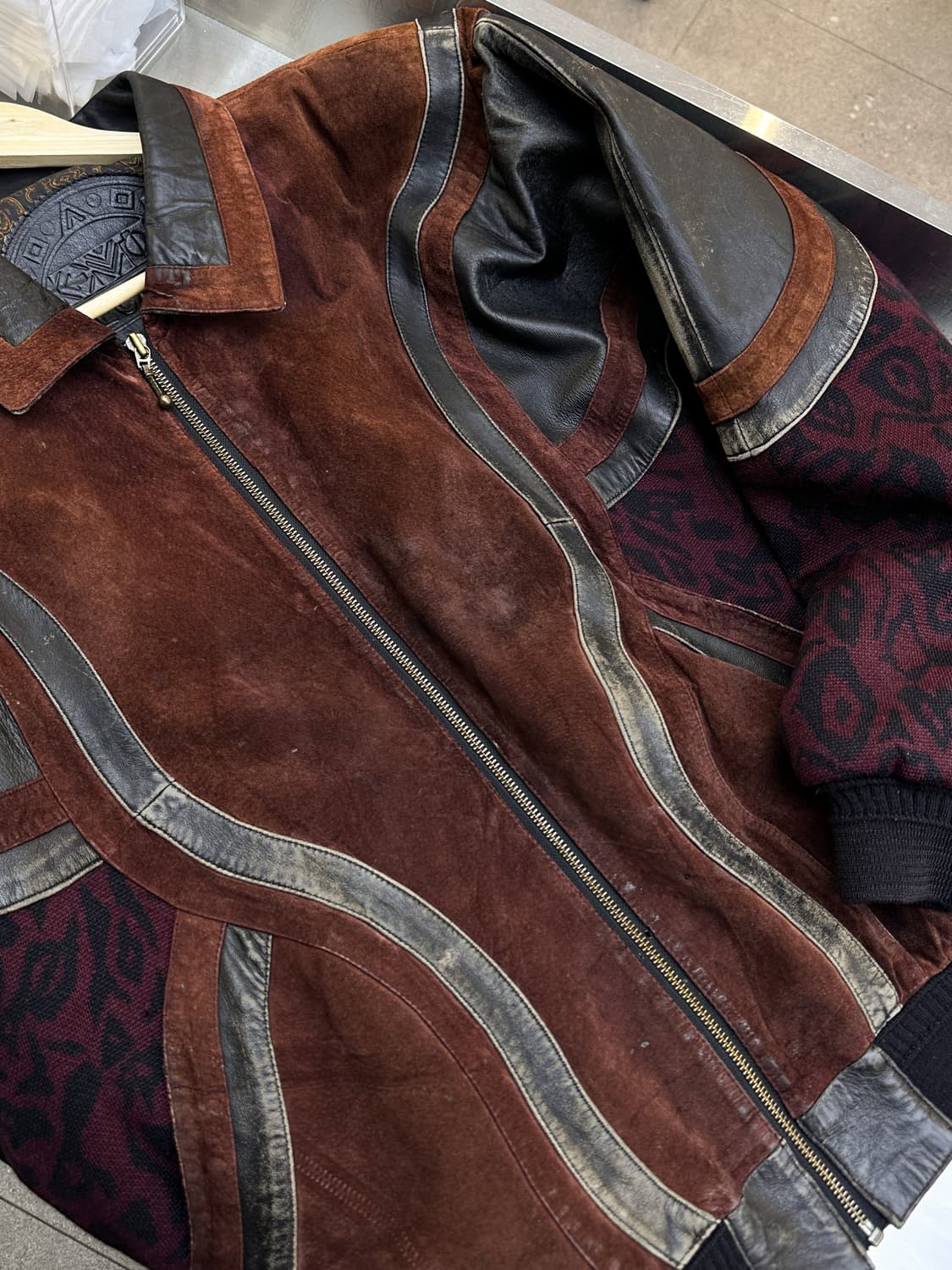 페카토 90s 레더 울 레오파드 자켓 상품이미지4