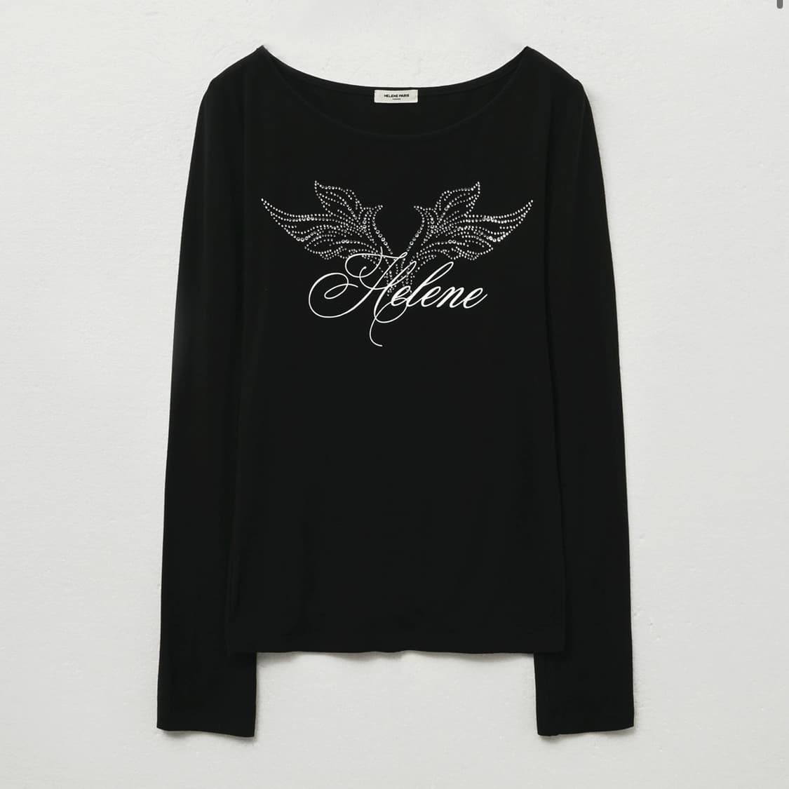 헬레네파리스 엔젤 레터링 큐빅 롱슬리브 블랙 상품이미지1
