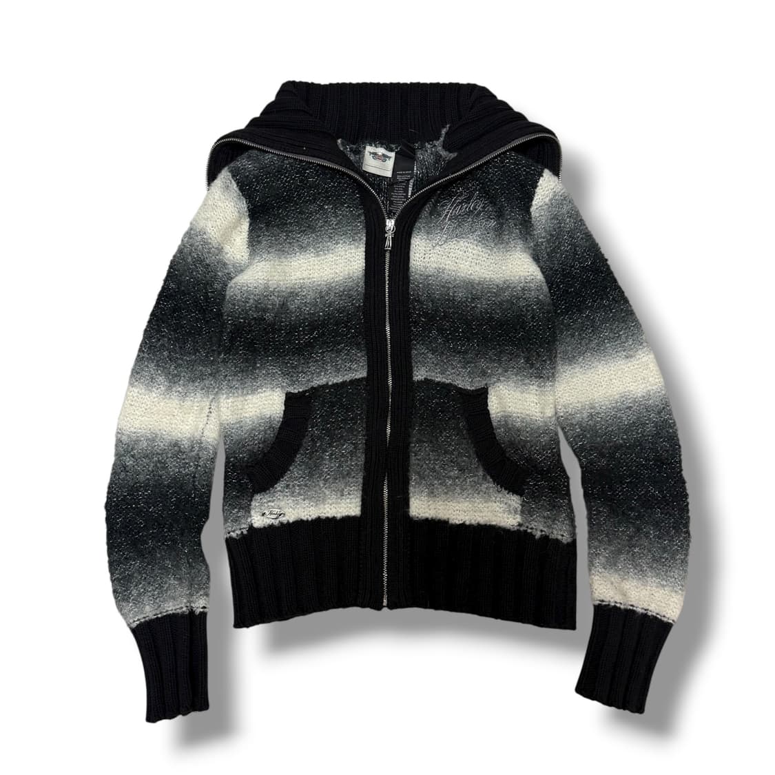 ⭐️희귀매물⭐️할리데이비슨 그라데이션 모헤어 니트집업 상품이미지1