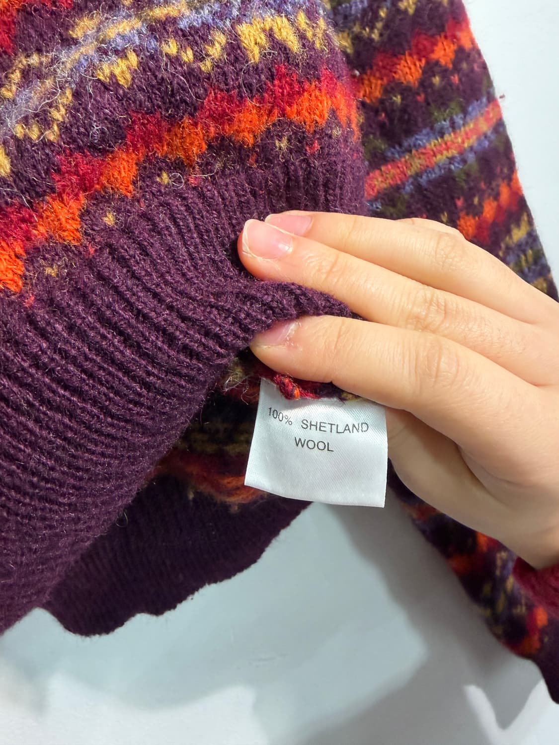 Shetland wool 100% 페어아일 크롭니트 상품이미지9