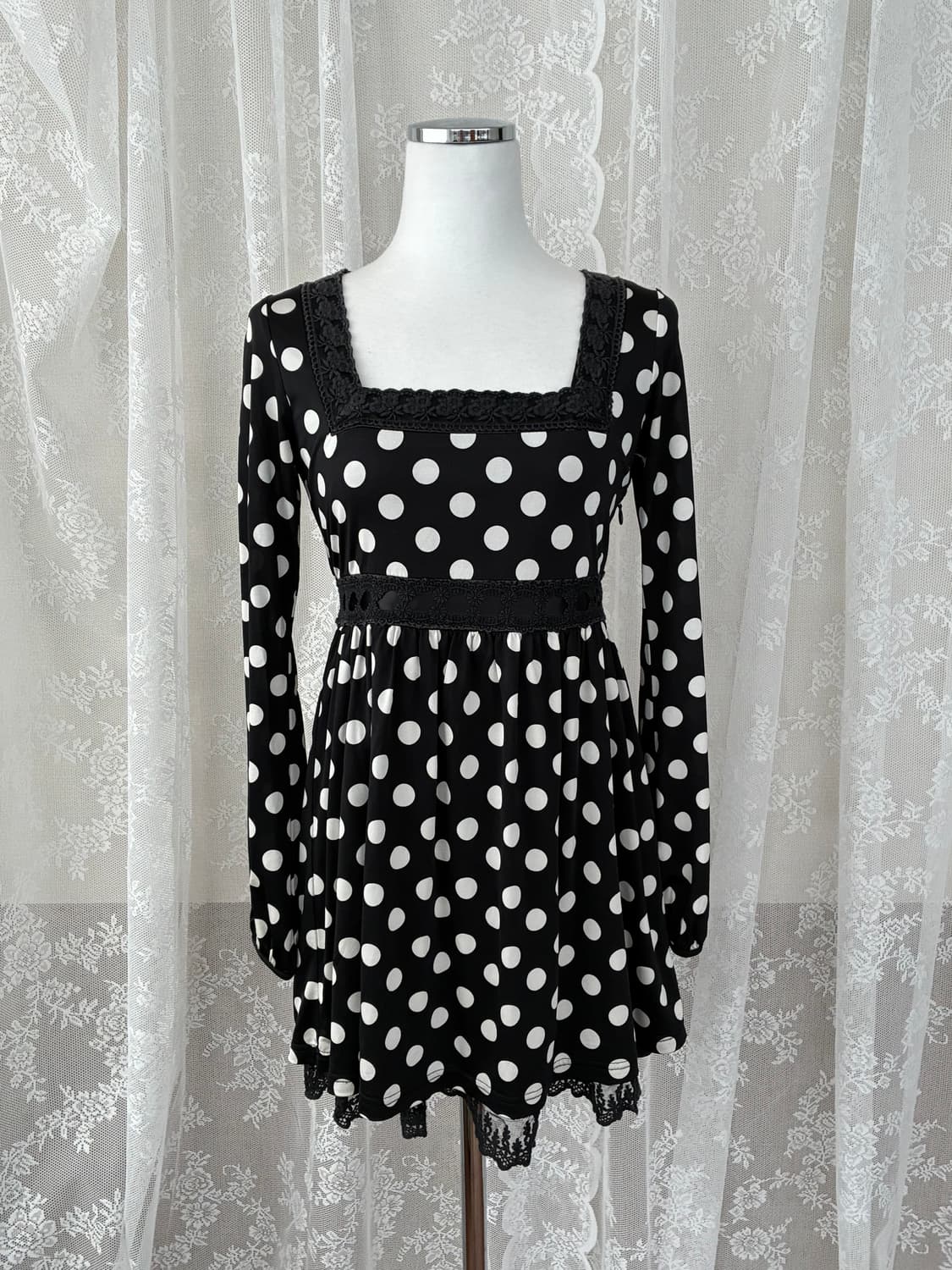 S) 세실맥비 Cecil McBee 히메갸루 도트 미니 원피스 상품이미지1