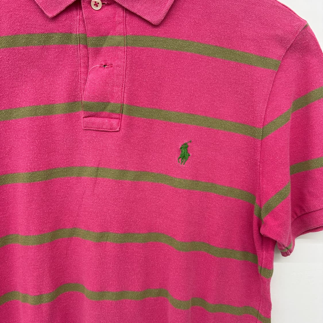 폴로 랄프로렌 핑크 스트라이프 카라티 여성M 상품이미지2