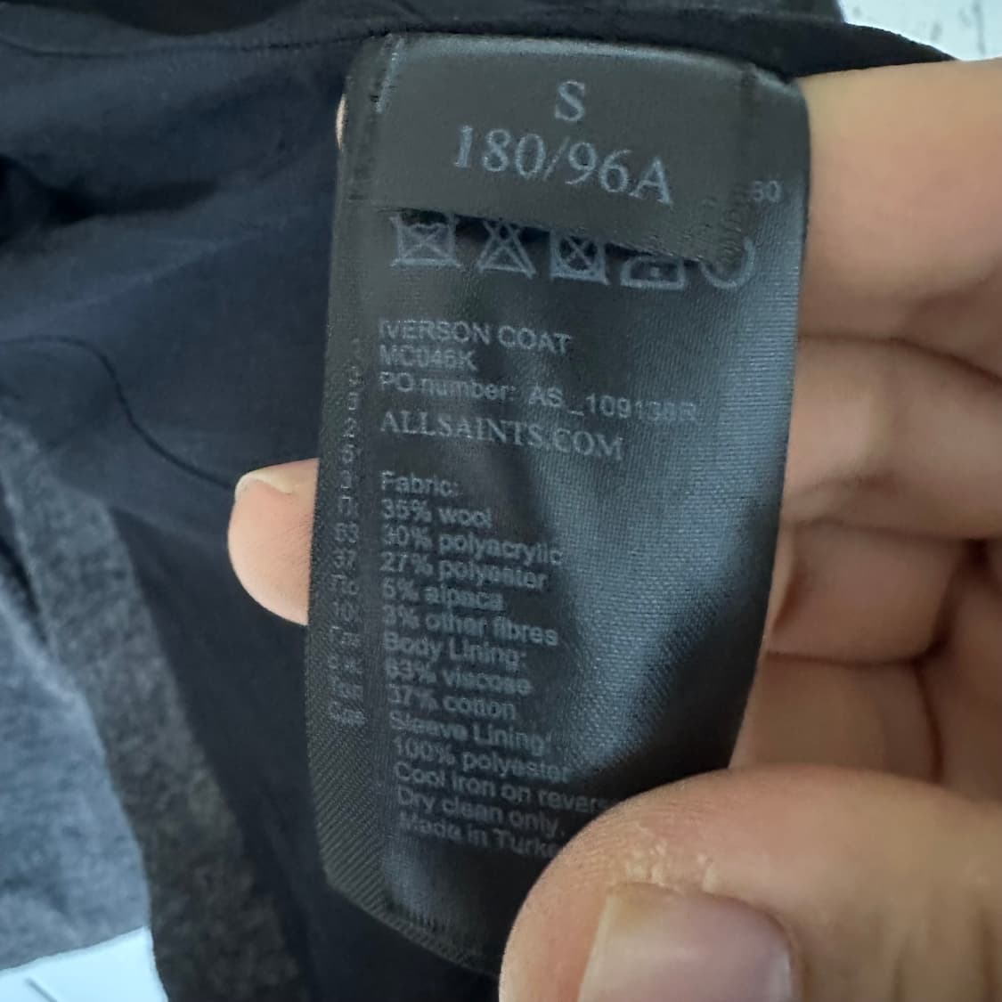 S 올세인츠 차콜 코트 상품이미지5