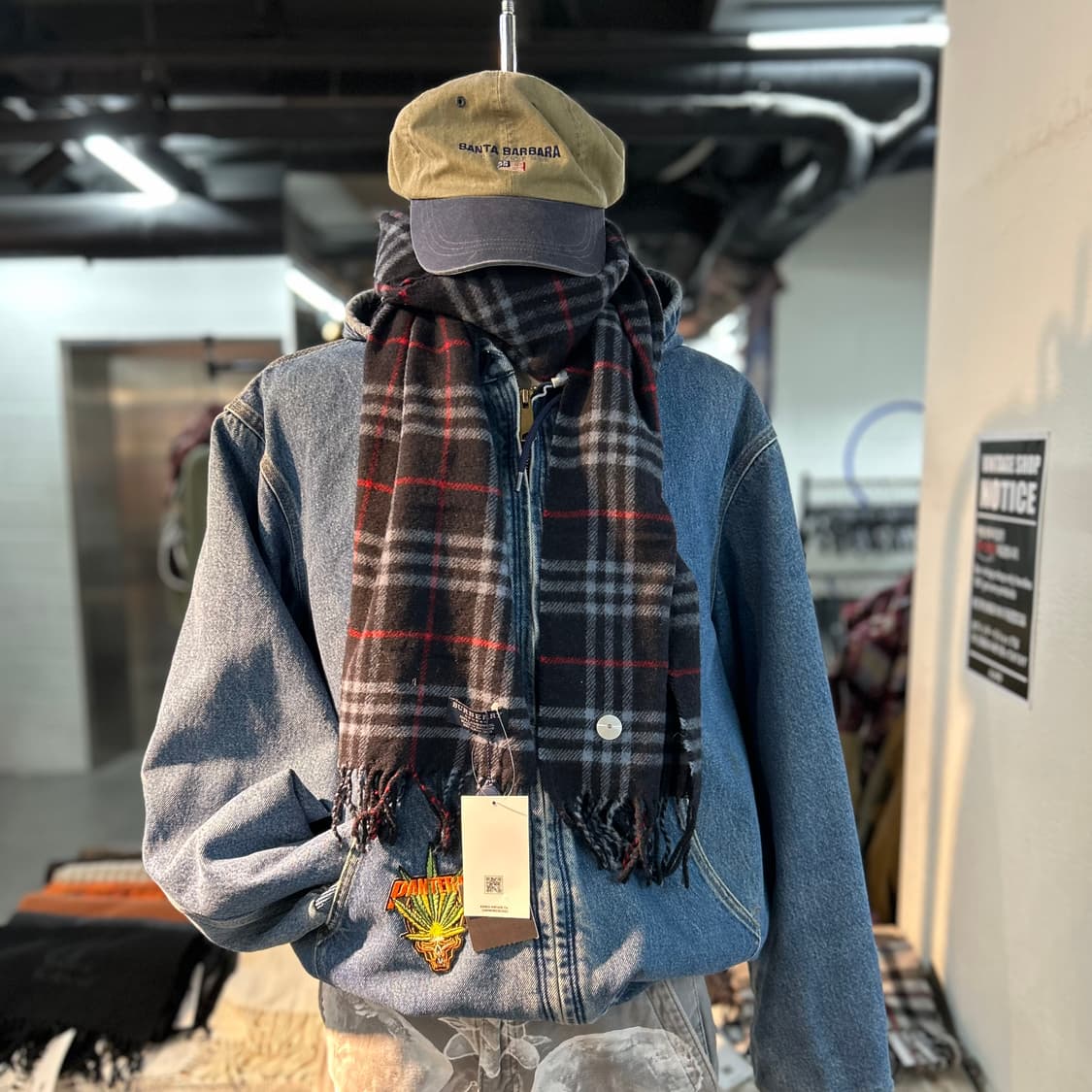 Burberry Navy Nova Check Muffler 상품이미지5