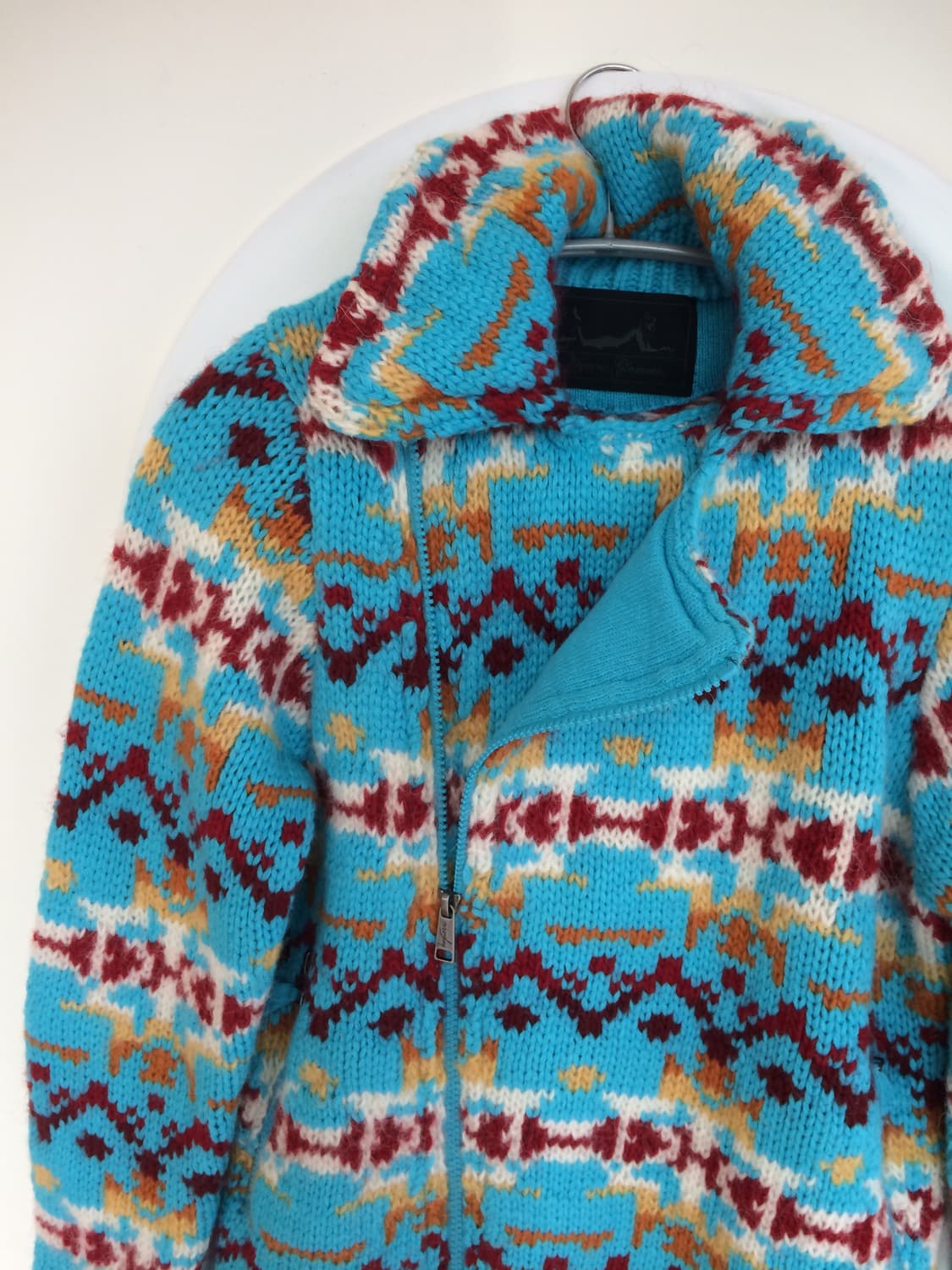 히스테릭 글래머 니트 라이더 자켓 패턴 짜임 니트 집업 상품이미지2