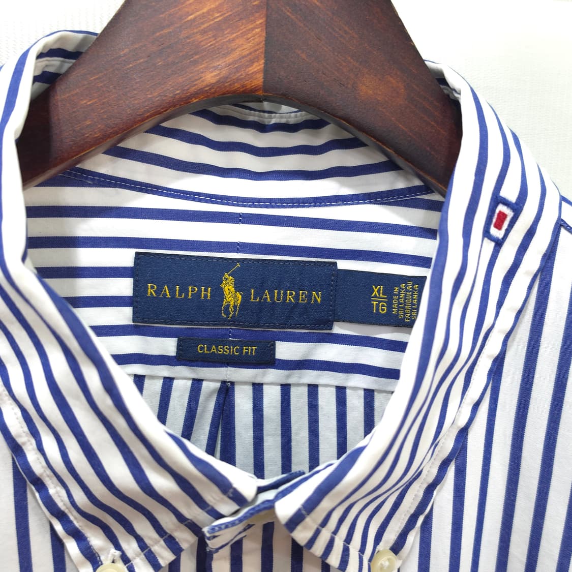랄프로렌 스트라이프 만국기 자수셔츠- XL 상품이미지7