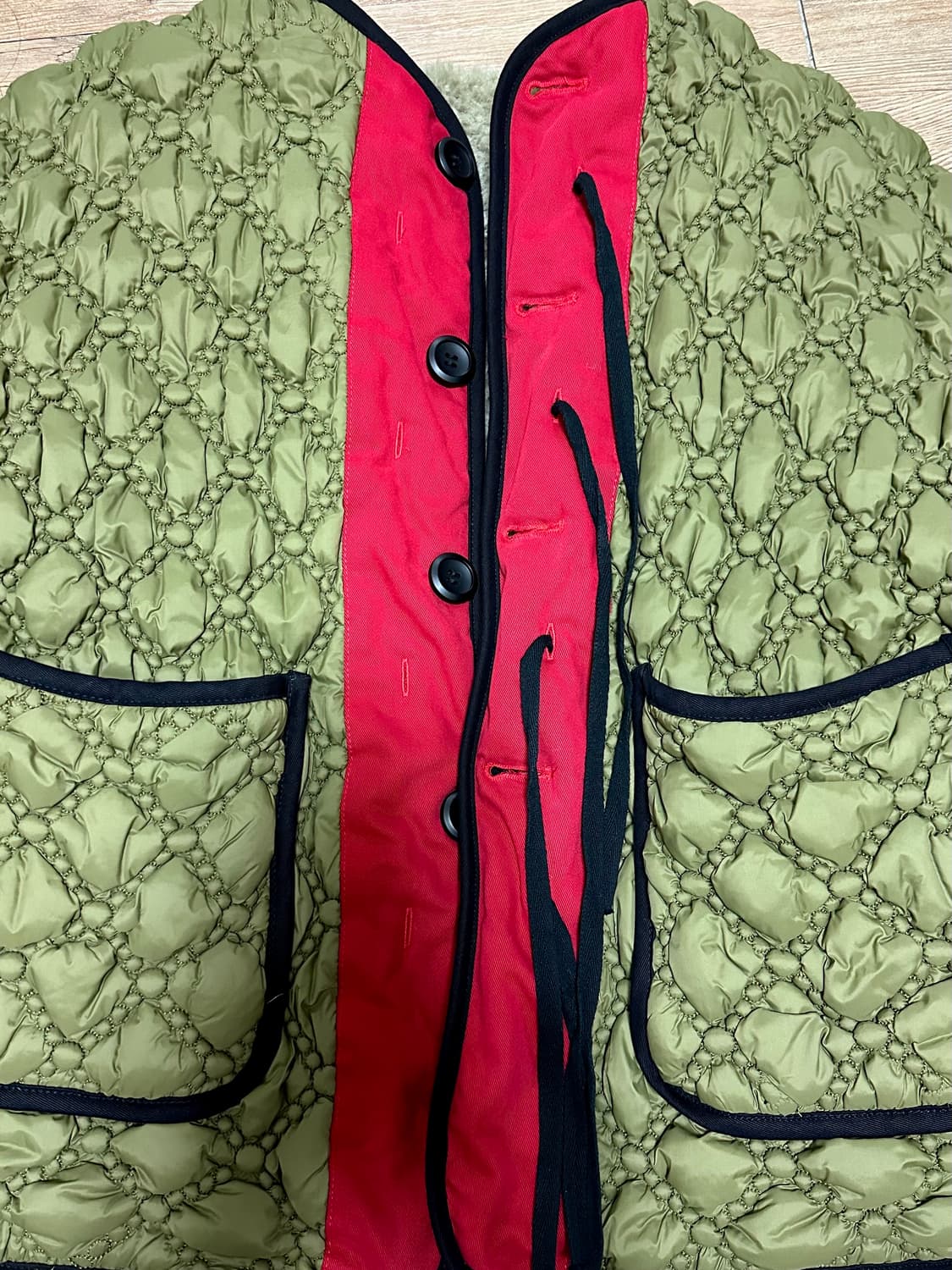 파르티멘토 리버시블 퀼팅 자켓 카키 (단종/정가13만원대) 상품이미지5