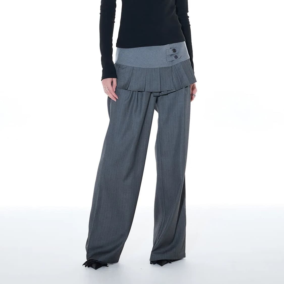 라티젠 L14 PLEATS WRAP SET GRAY 상품이미지1