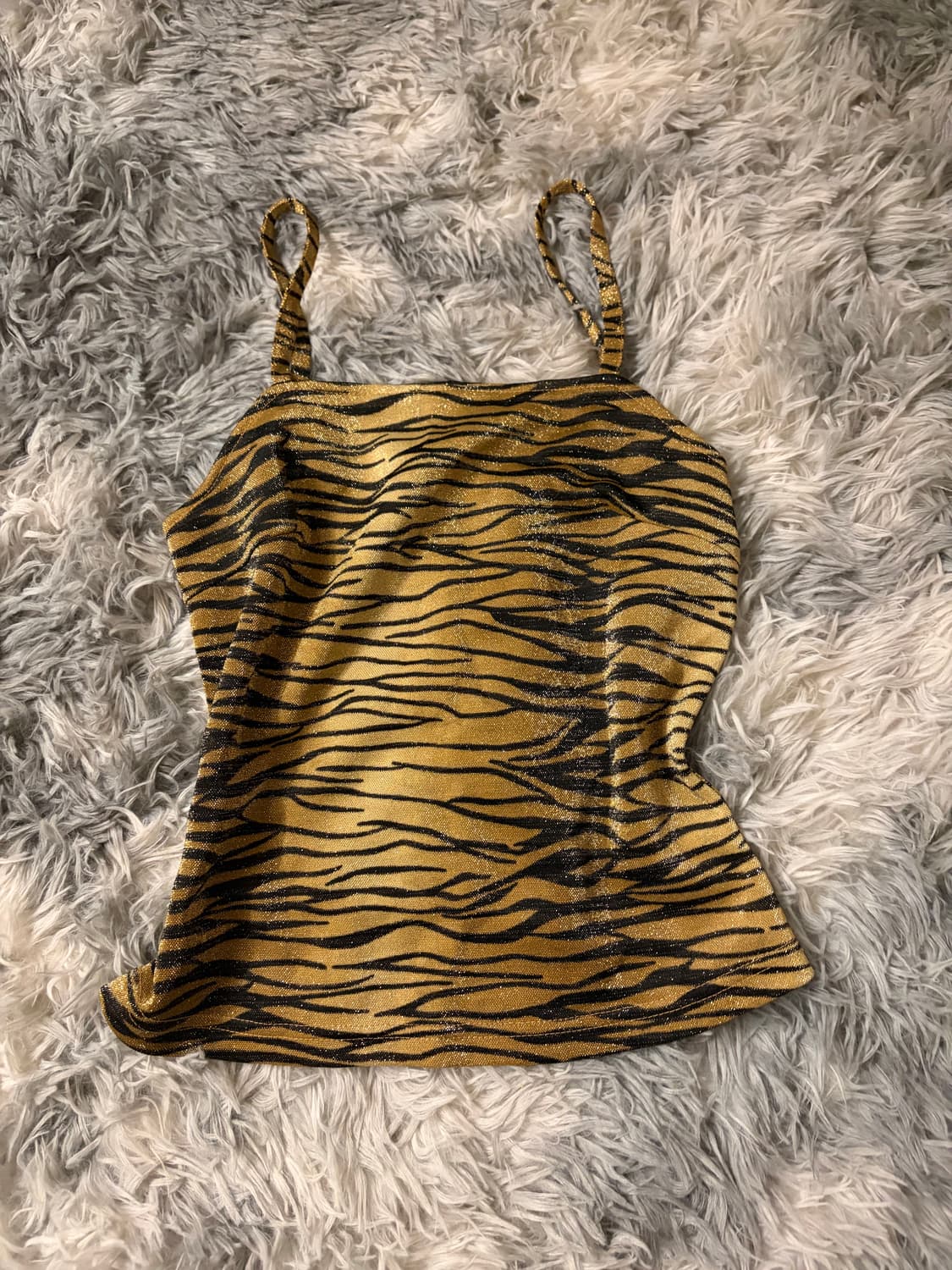 호피무늬 반짝이 갸루 탑 상품이미지2