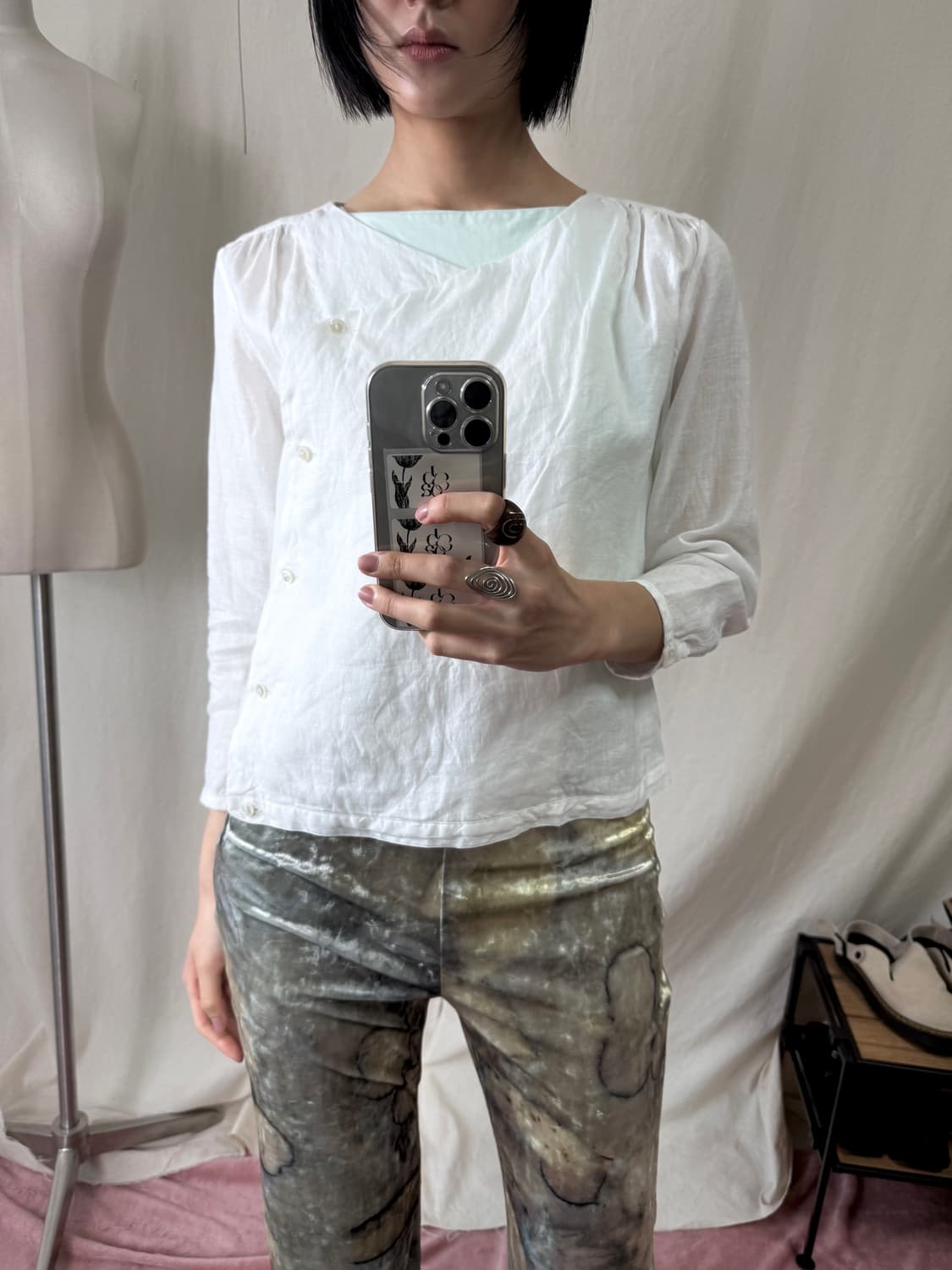 Lim home stir 린넨 랩 블라우스 상품이미지2