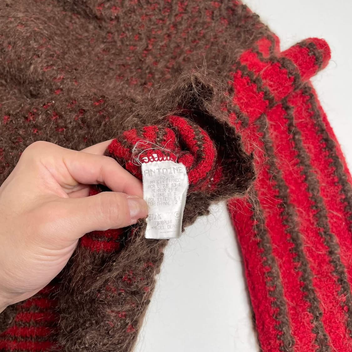 Antoine 브라운 스트라이프 모헤어 블렌드 니트 (france)    상품이미지9