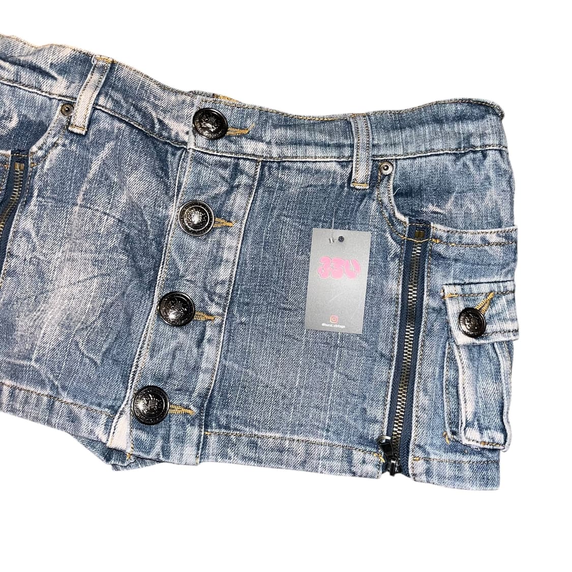 카고포켓 왕단추 데님 스커트 갸루y2k펑크 상품이미지2