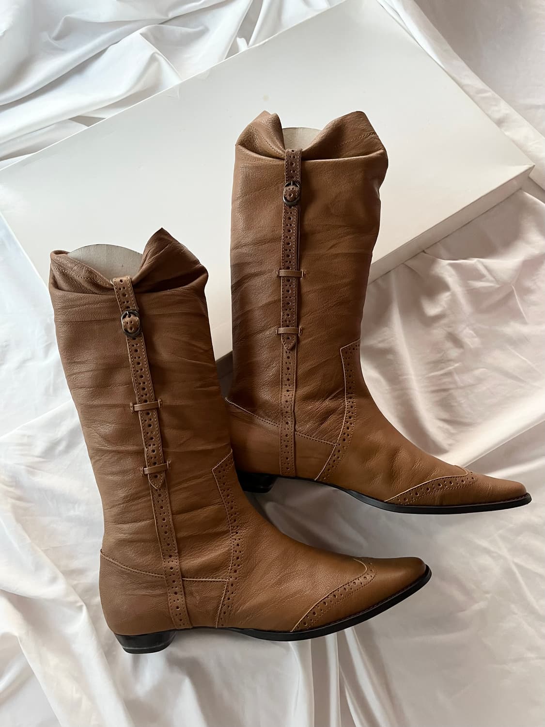 츠모리 치사토 웨스턴 버클 스트랩 소가죽 레더 부츠 상품이미지4