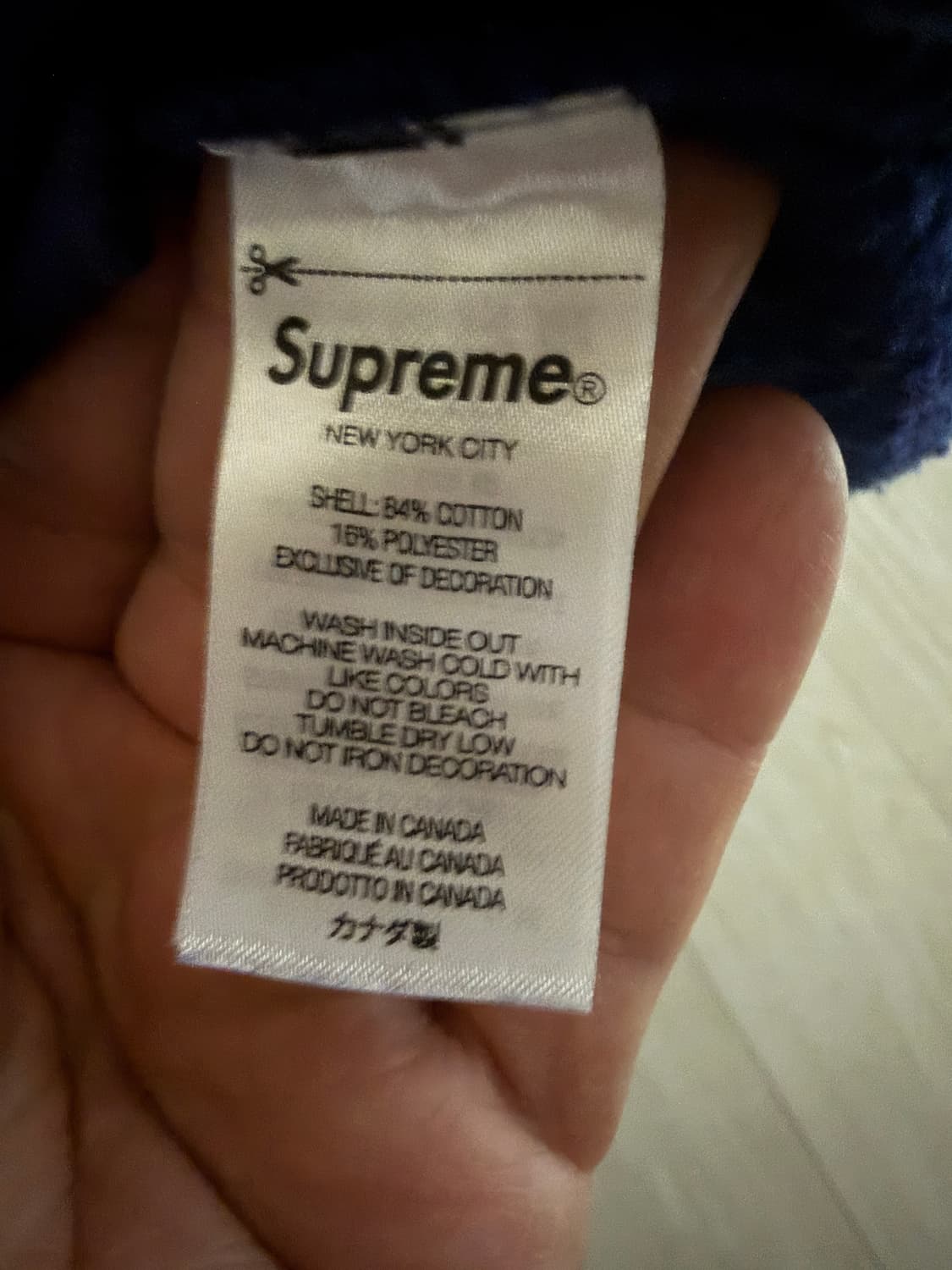 슈프림 슬리브 아크 후드 스웨트 셔츠 워시드 네이비 상품이미지4