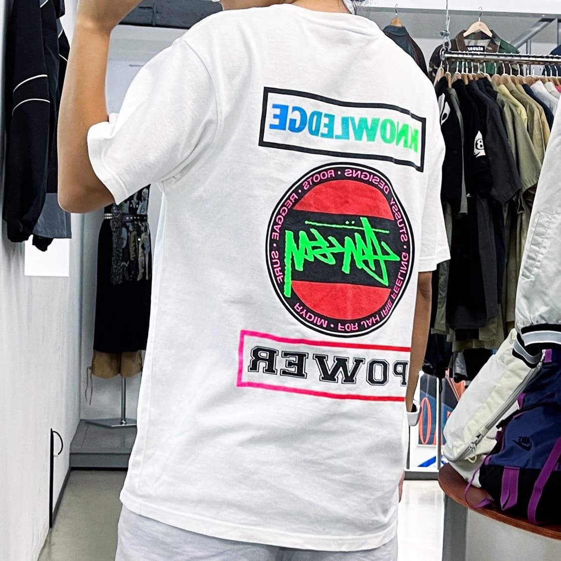 스투시 빅 스탁 로고 노 렛지 파워 화이트 티셔츠 상품이미지1