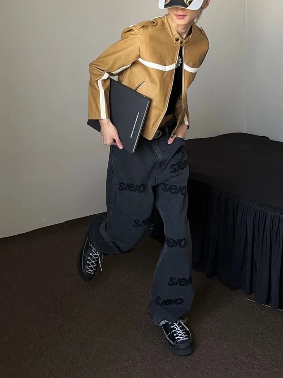 에스이오 seo 로고 엠브로이더리 데님 팬츠 PN6791 상품이미지2