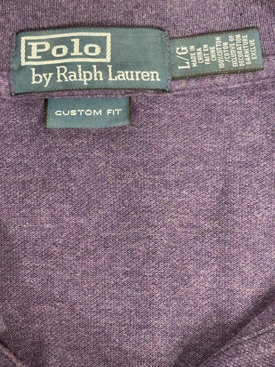 폴로 랄프 로렌 퍼플 커스텀핏 반팔 피케이티 카라티 L 상품이미지7