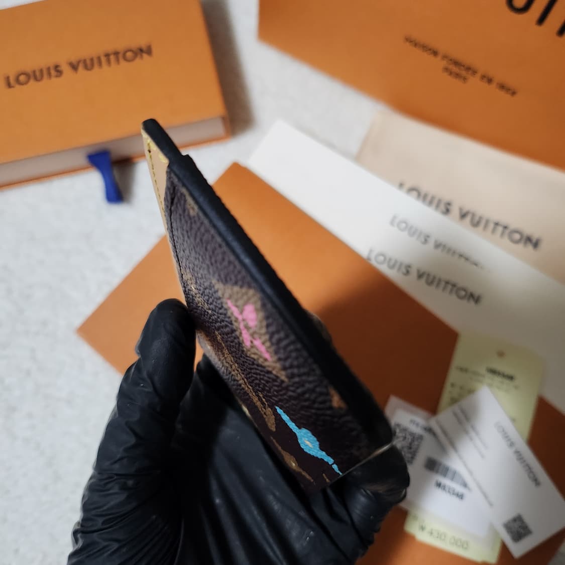 [1회착용/풀구성]루이비통 초콜릿 카드홀더 카드지갑 상품이미지4