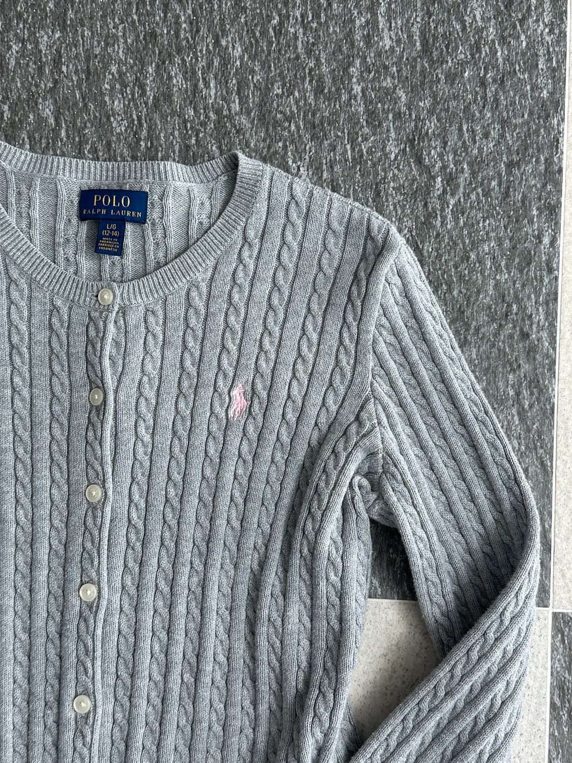 폴로 랄프로렌 그레이 케이블 니트 가디건 상품이미지4