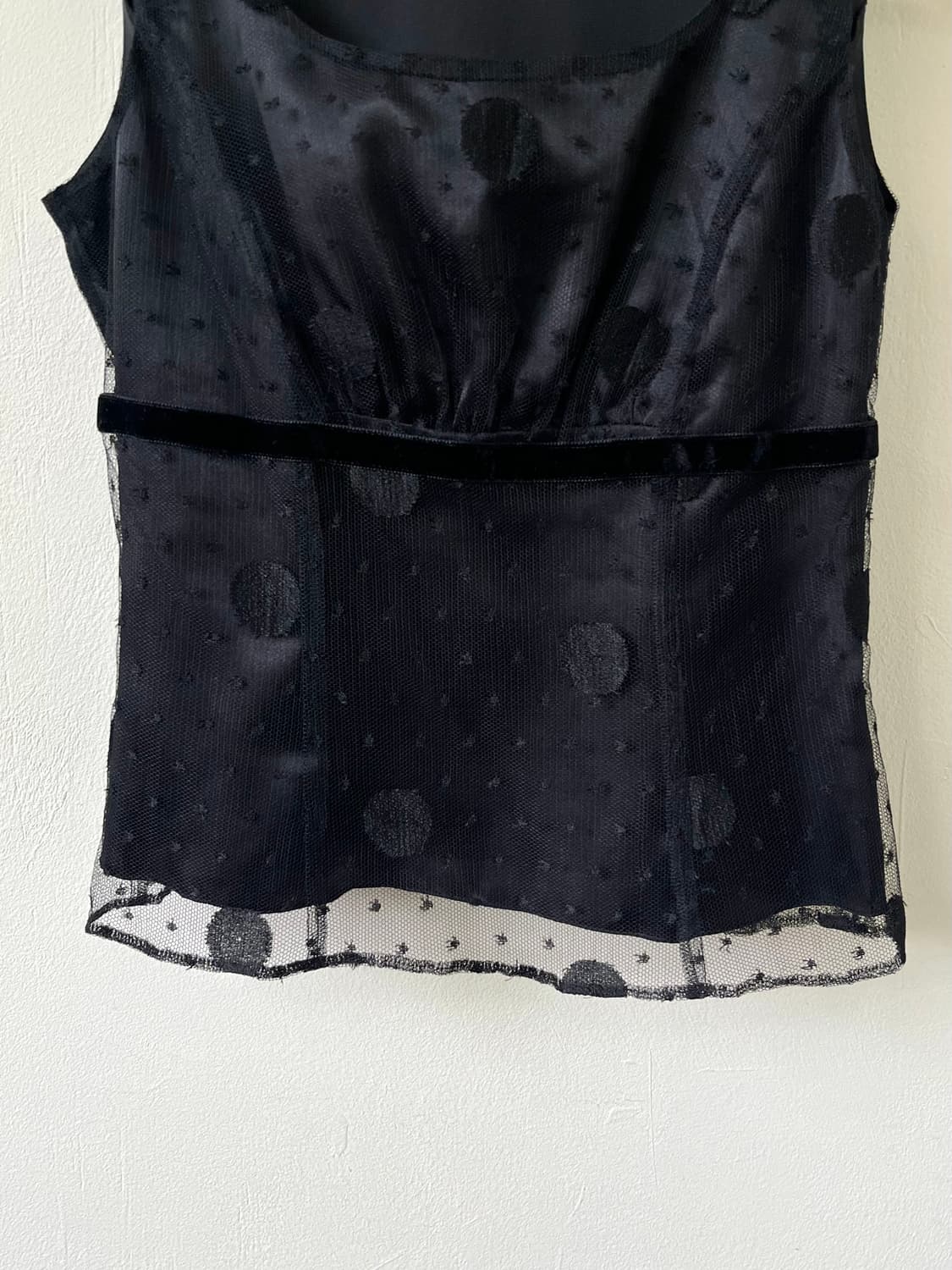 ELLE 시스루 도트 탑 상품이미지2