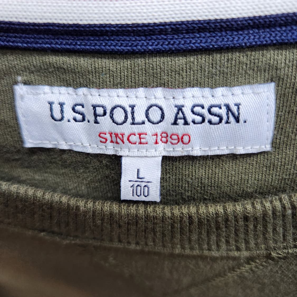 U.S폴로 로고자수 올리브카키 맨투맨 L(L) 상품이미지5