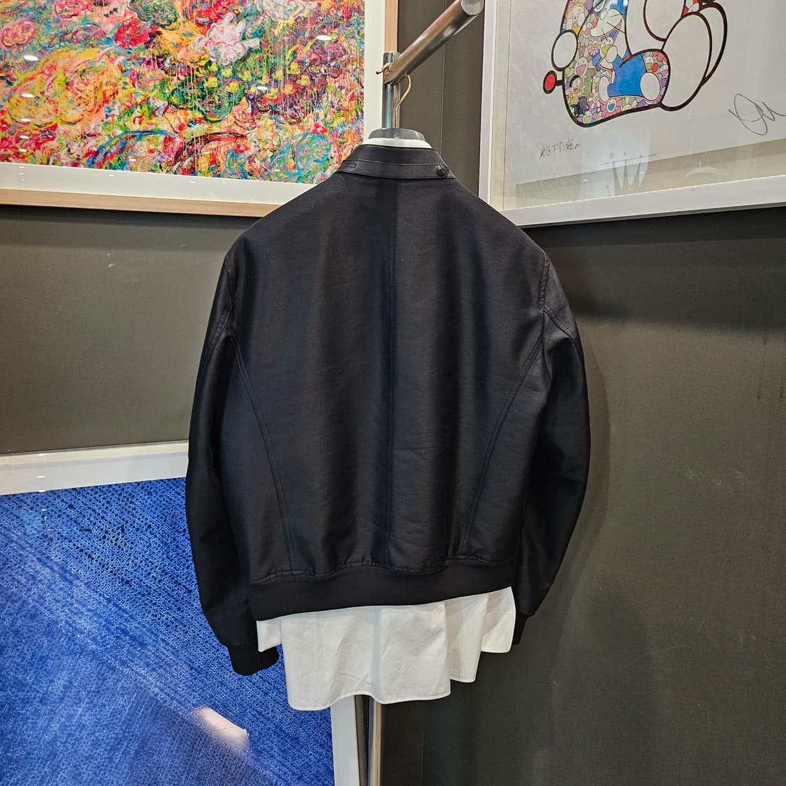 톰포드 가죽 트리밍 울 실크 트윌 신상 봄버 자켓 상품이미지6