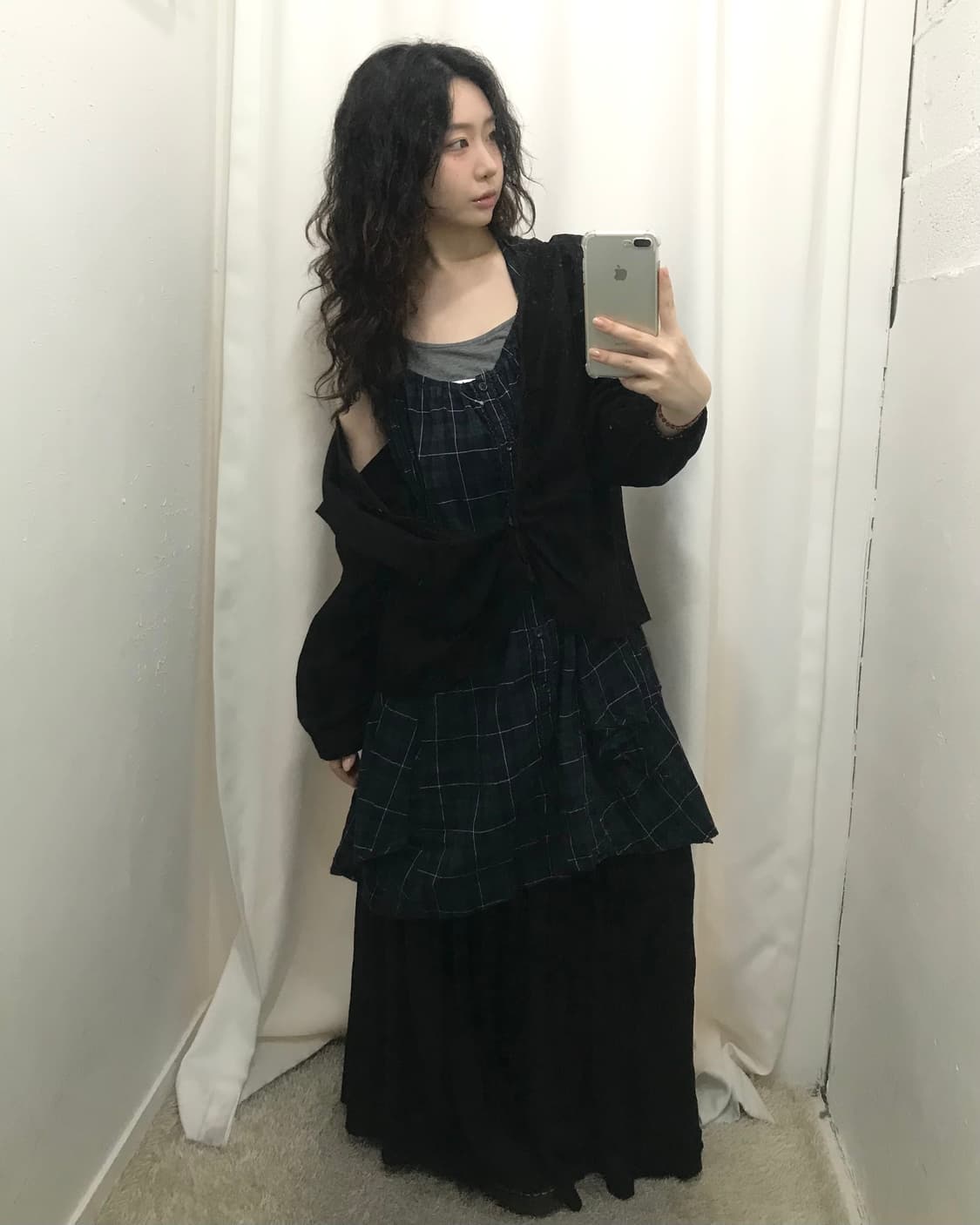 그린 체크 레이어드 코디 세트 🧃 상품이미지1