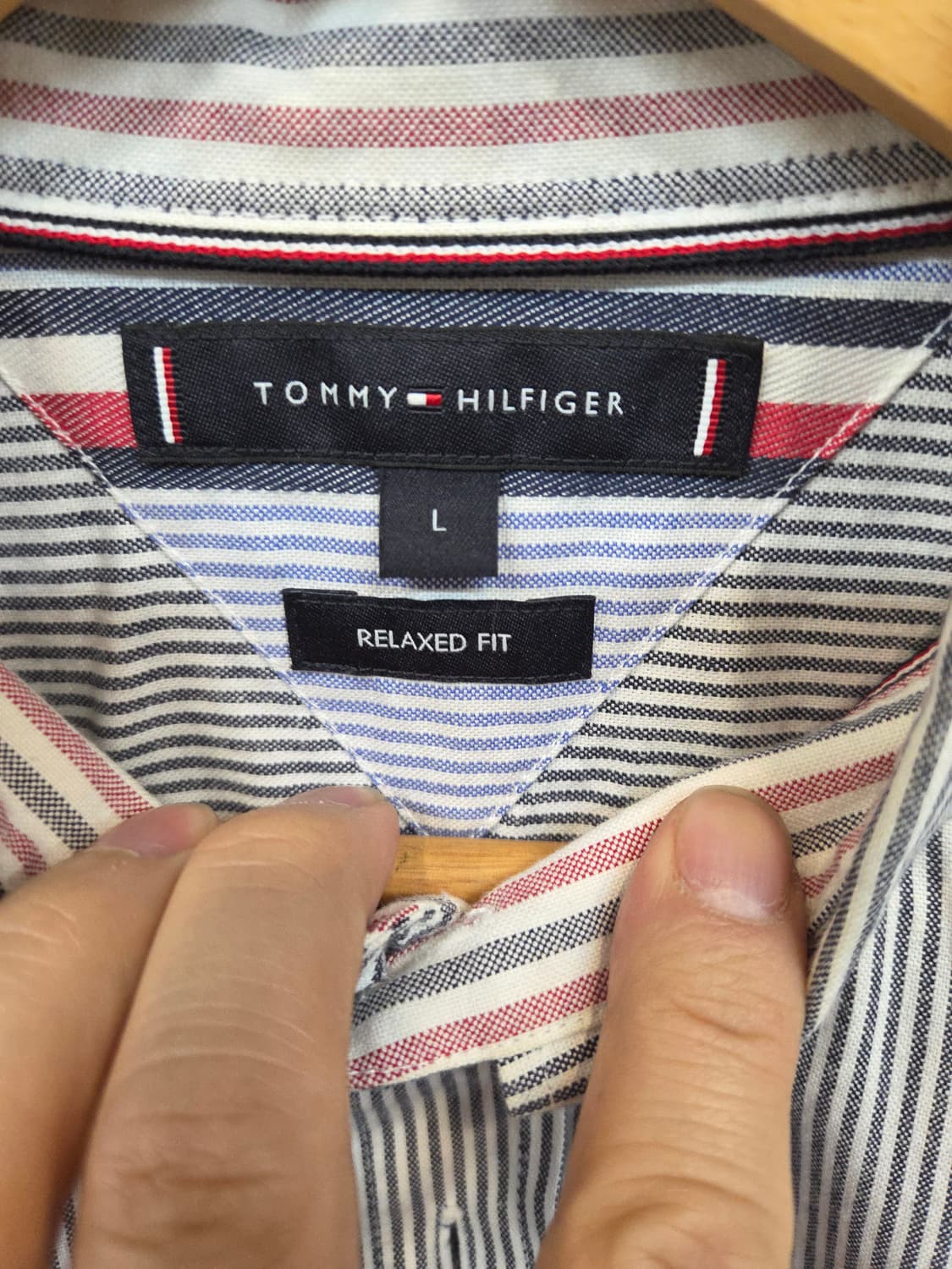 타미힐피거 플래그 스트라이프 셔츠긴팔 릴렉스핏 L 상품이미지3