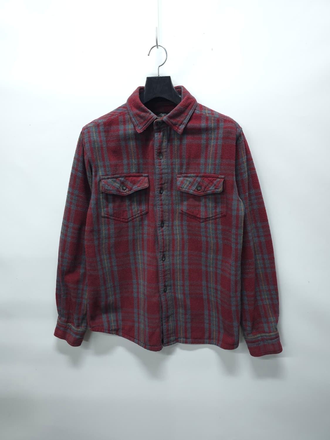 할리데이비슨 여성 정통 체크 플란넬 빈티지셔츠 (레드/그레이, S사이즈) 상품이미지1