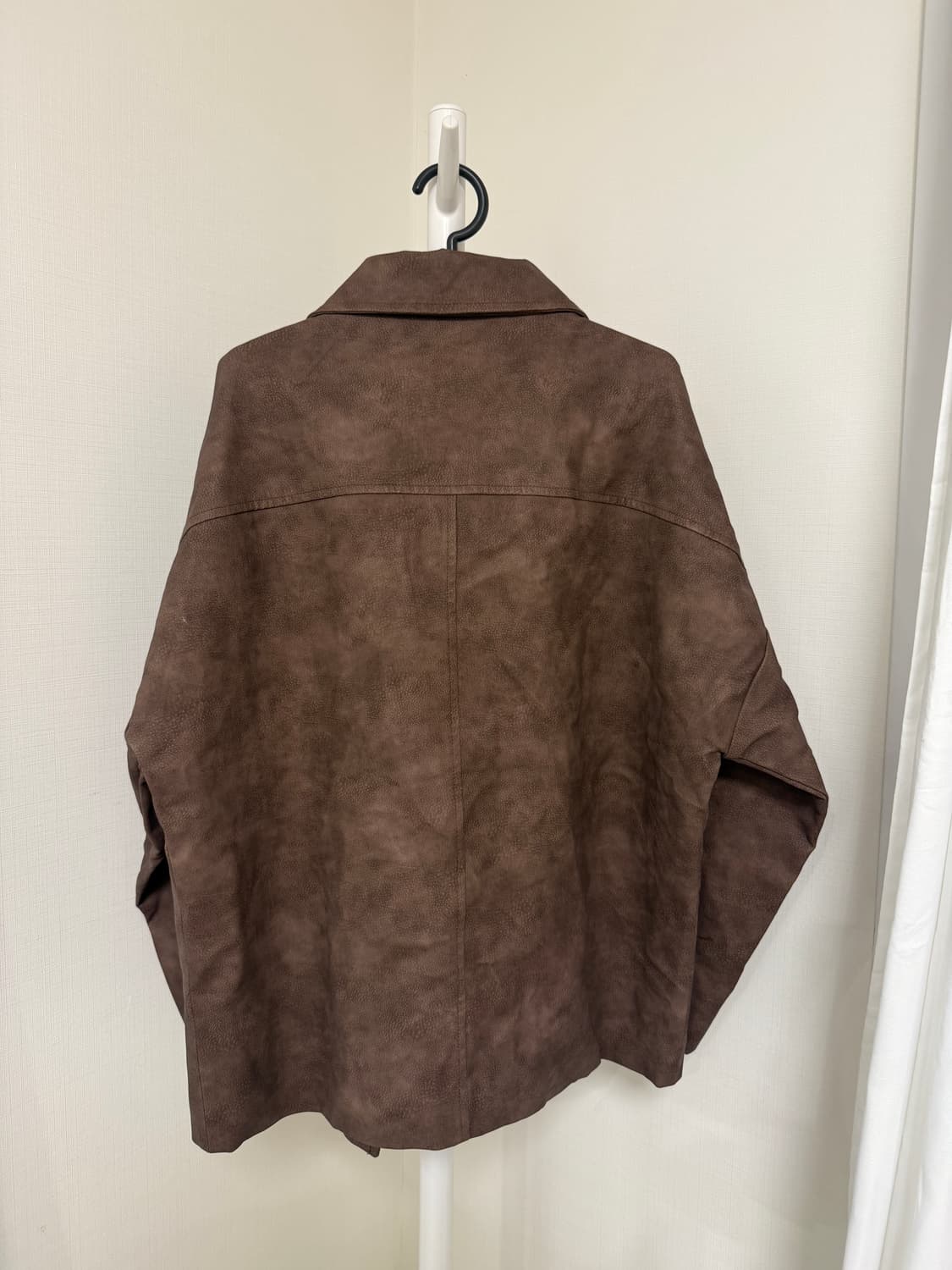 브라운 레더자켓 집업 언발란스 상품이미지2