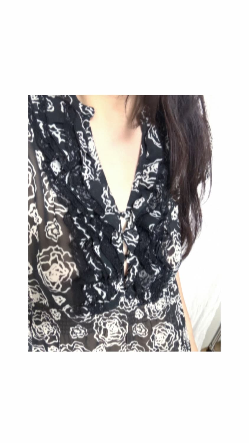 Rose Sheer Mini Dress 상품이미지3