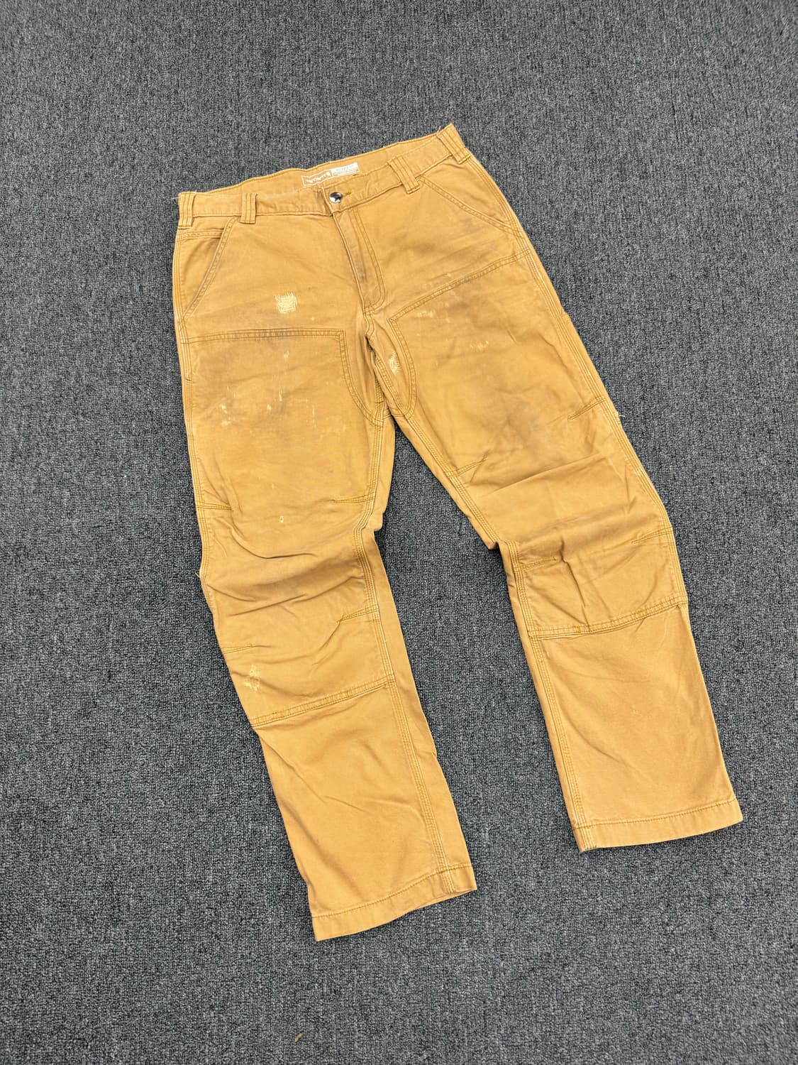 칼하트 빈티지 베이지 더블니 워크팬츠 상품이미지1