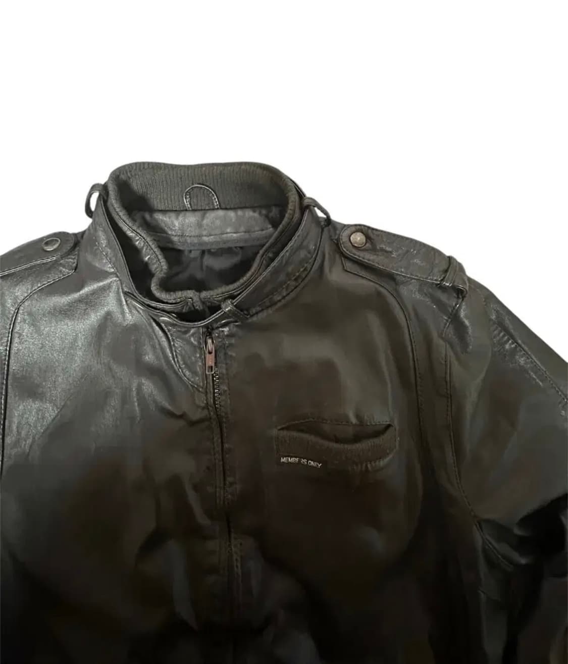 멤버스온리 브라운 가죽 봄버자켓 상품이미지5