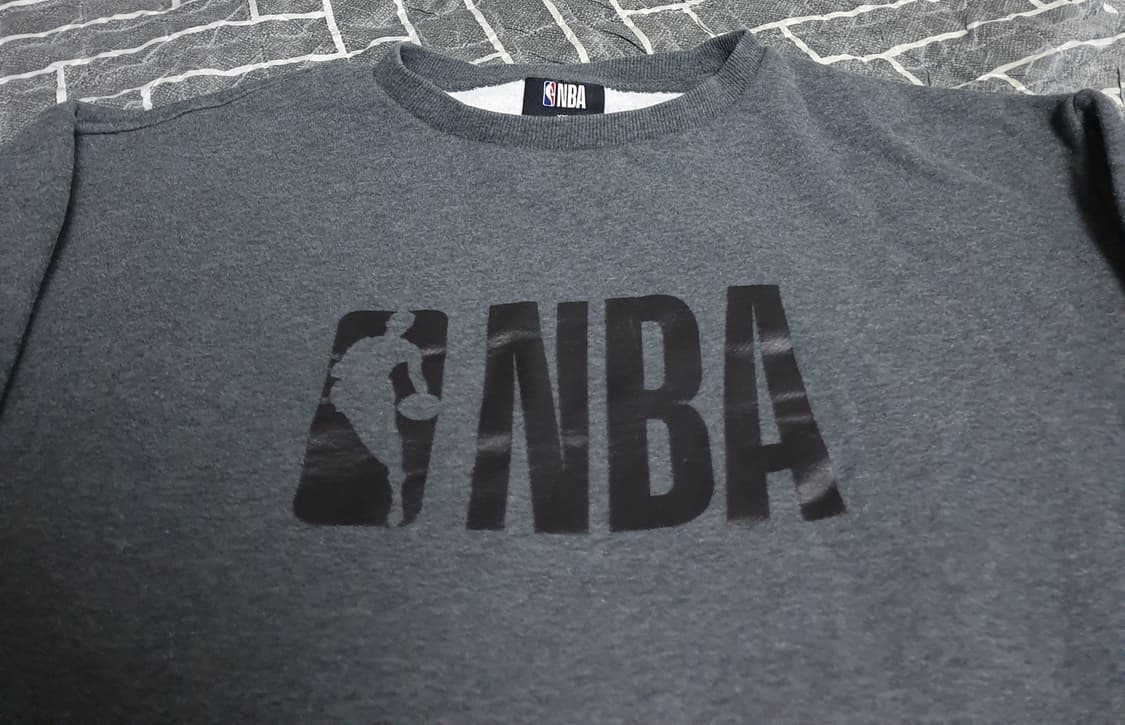 NBA 스탠다드 로고 기모 맨투맨 그레이 (XXL) 상품이미지2