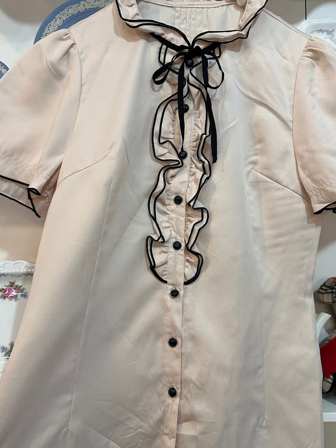 프릴 리본 블라우스 상품이미지2