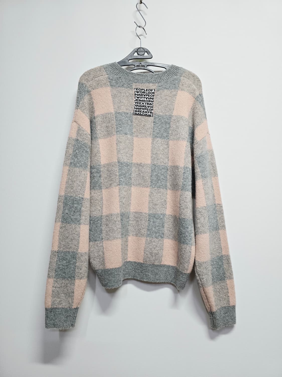 피플오브더월드 체크 패턴  양모혼방 풀오버니트 상품이미지4