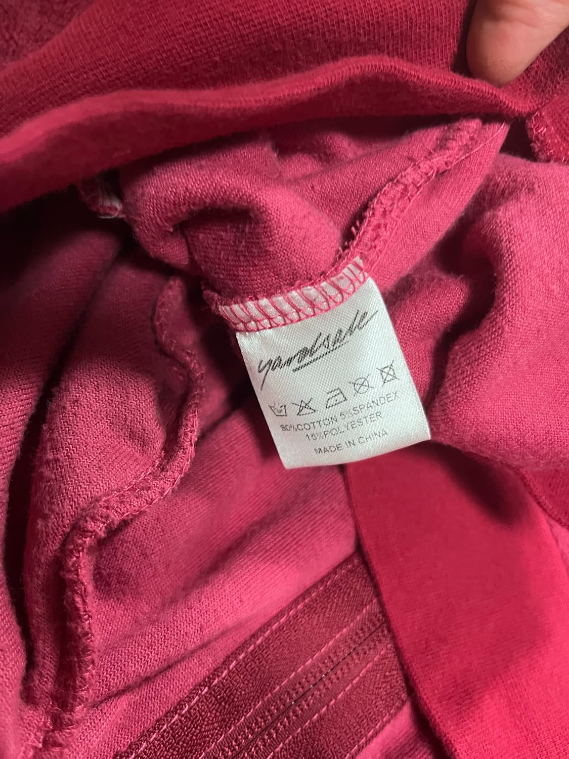 L) YARDSALE 야드세일 벨루어 트랙자켓 레드 상품이미지3