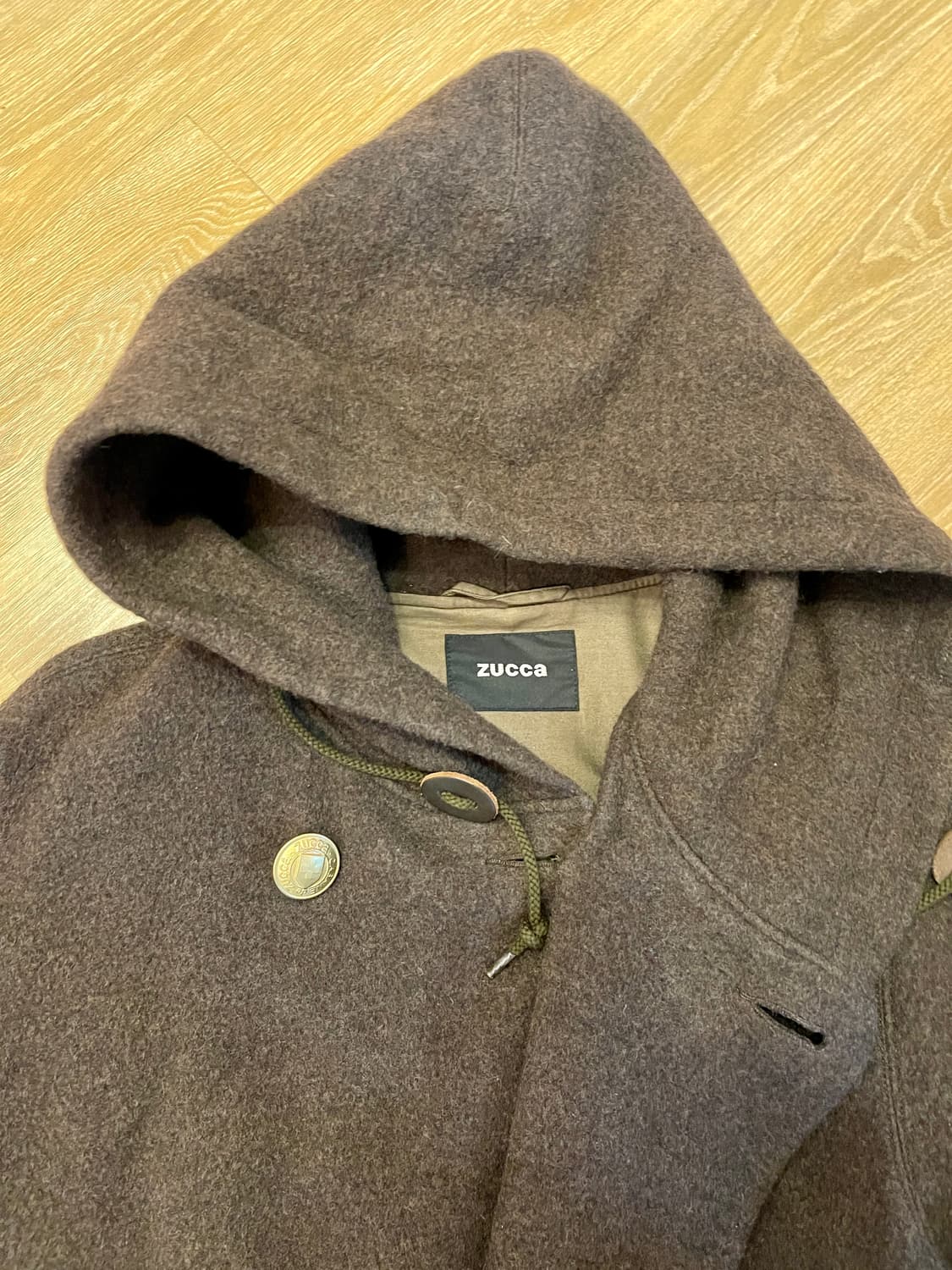 주카ZUCCA울 100% 후드 롱 코트 (M) 상품이미지4