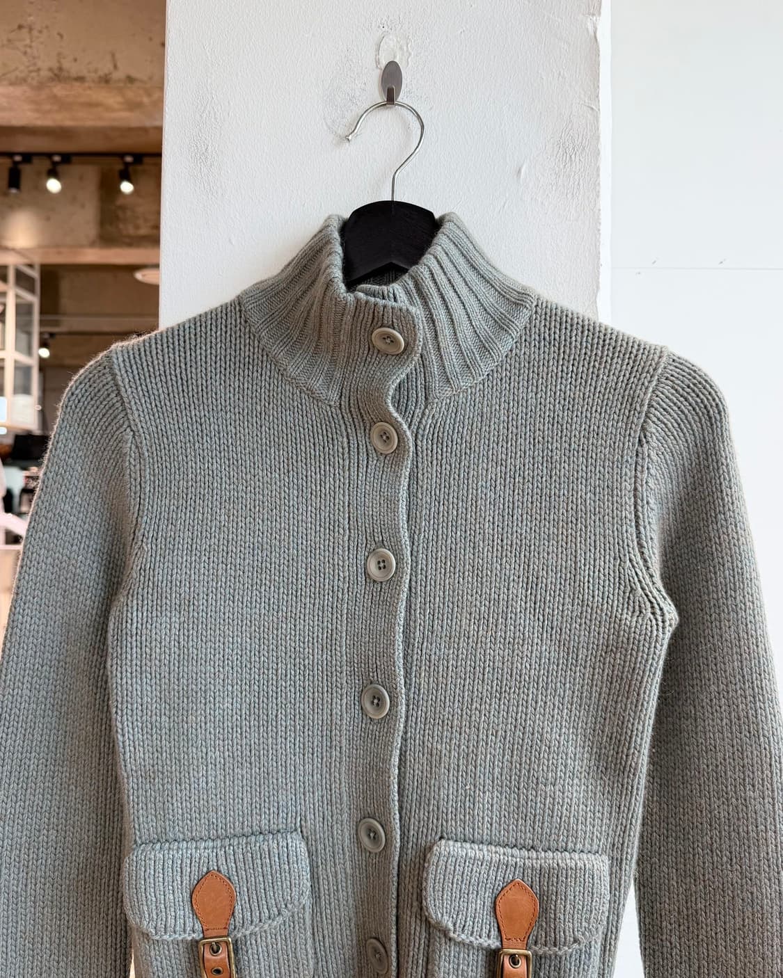 폴로 랄프로렌 그린 캐시미어 혼방 버튼 가디건  상품이미지3