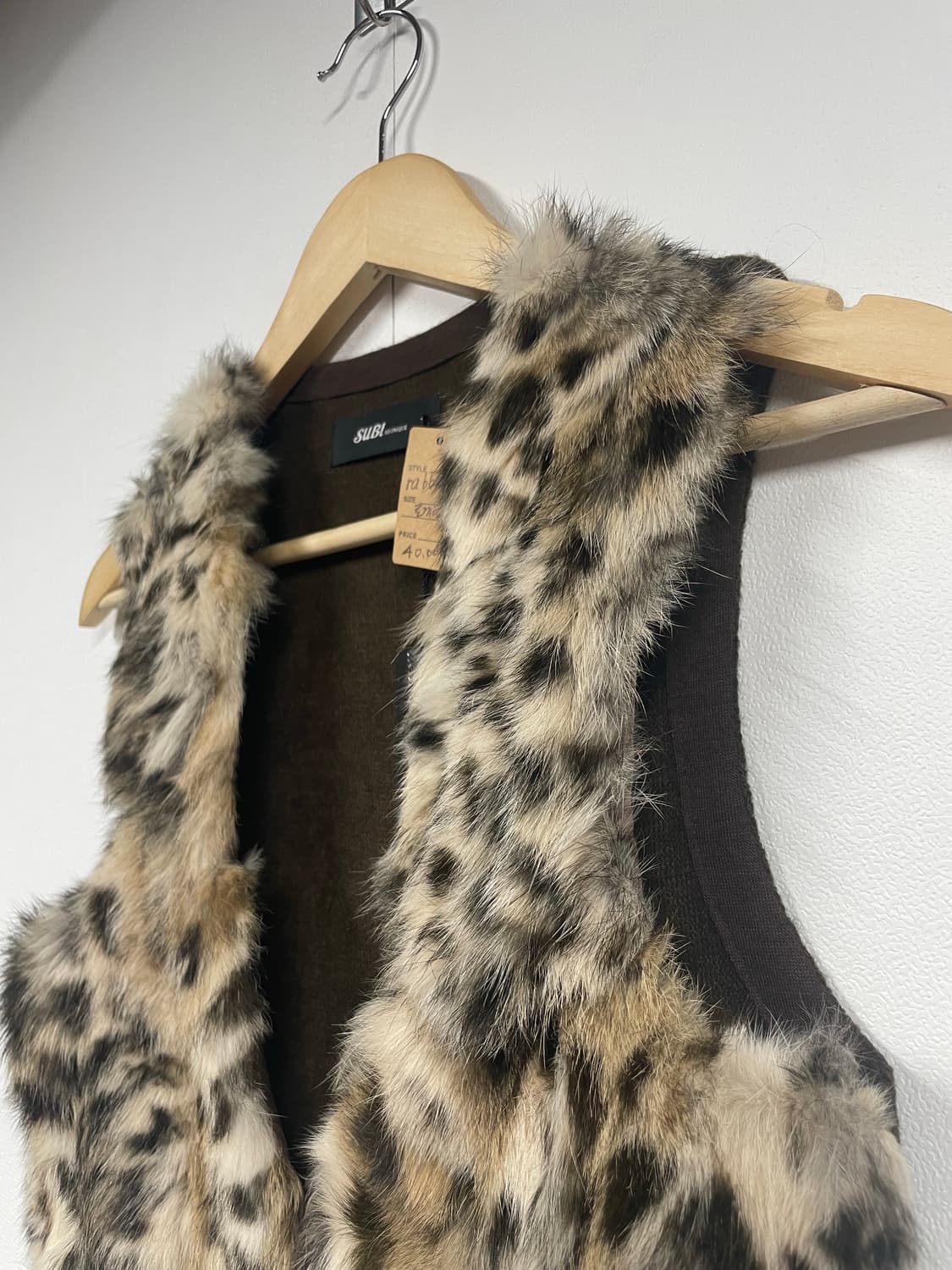 SUBI 레오파드 퍼 베스트 상품이미지3