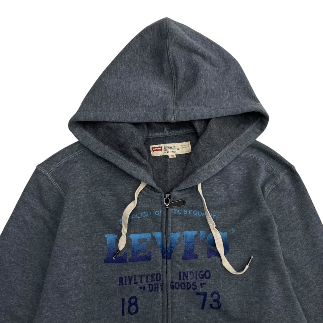 리바이스 프린팅로고 그레이 후드집업 L 상품이미지3