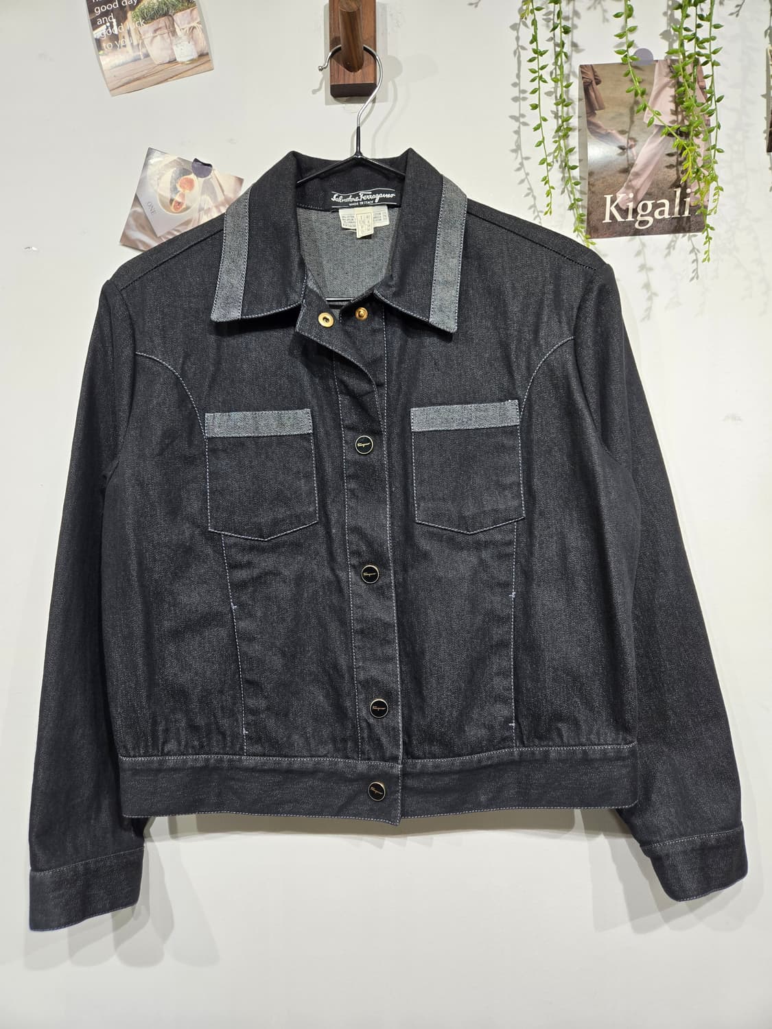 페라가모 블랙 데님 숏 자켓 상품이미지1