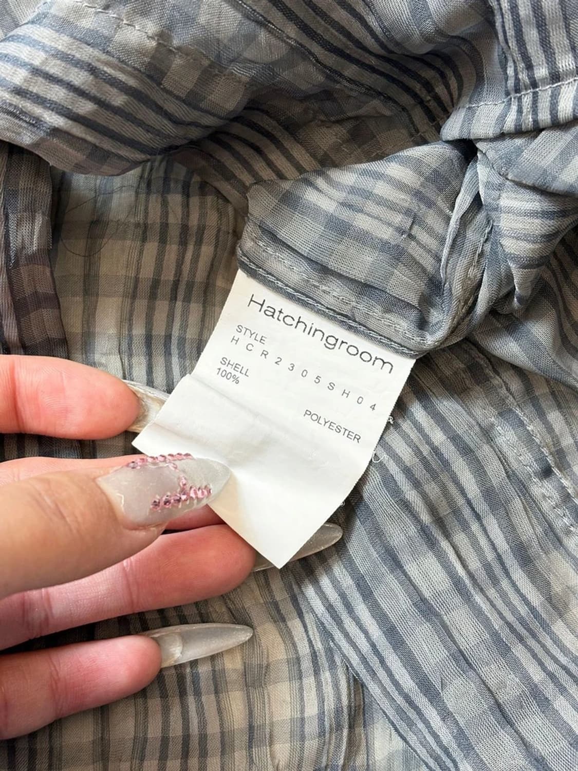 해칭룸 클래식 셔링 체크 셔츠 PN6495 상품이미지8