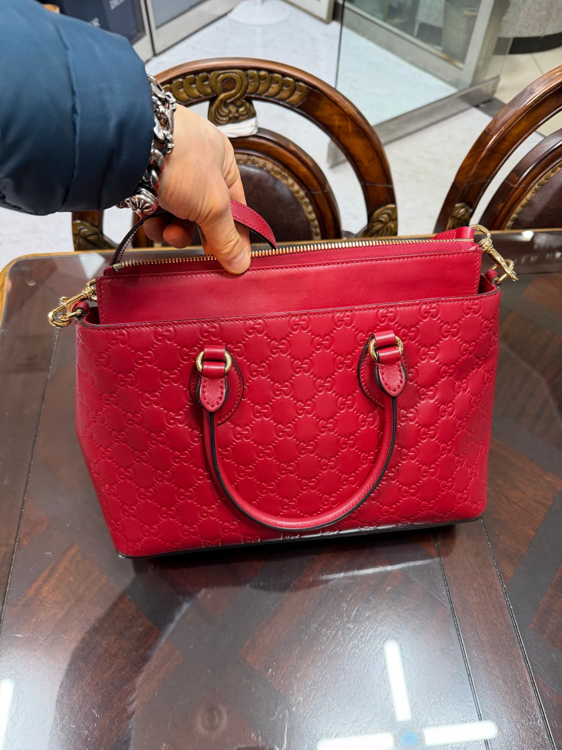 구찌 정품 시마 수프림 GG로고 가방 레드색상 백화점구매 단품 싸게팝니다 상품이미지1