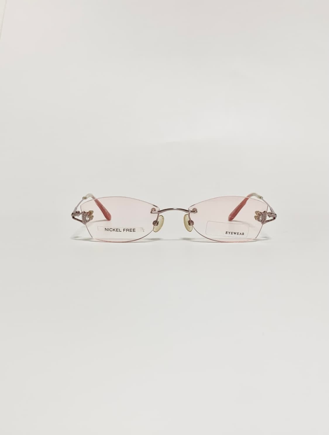 데드스탁 캣아이 핑크 무테 큐빅포인트 안경테 1482 상품이미지1